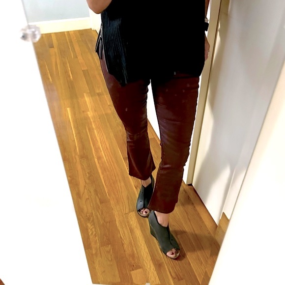 Frame Le Crop Mini Boot Bordeaux coated jeans Cropped - Picture 8 of 16